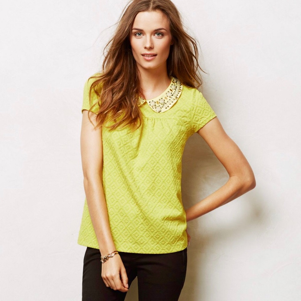 Anthropologie Postmark Cassandra Jacquard Top